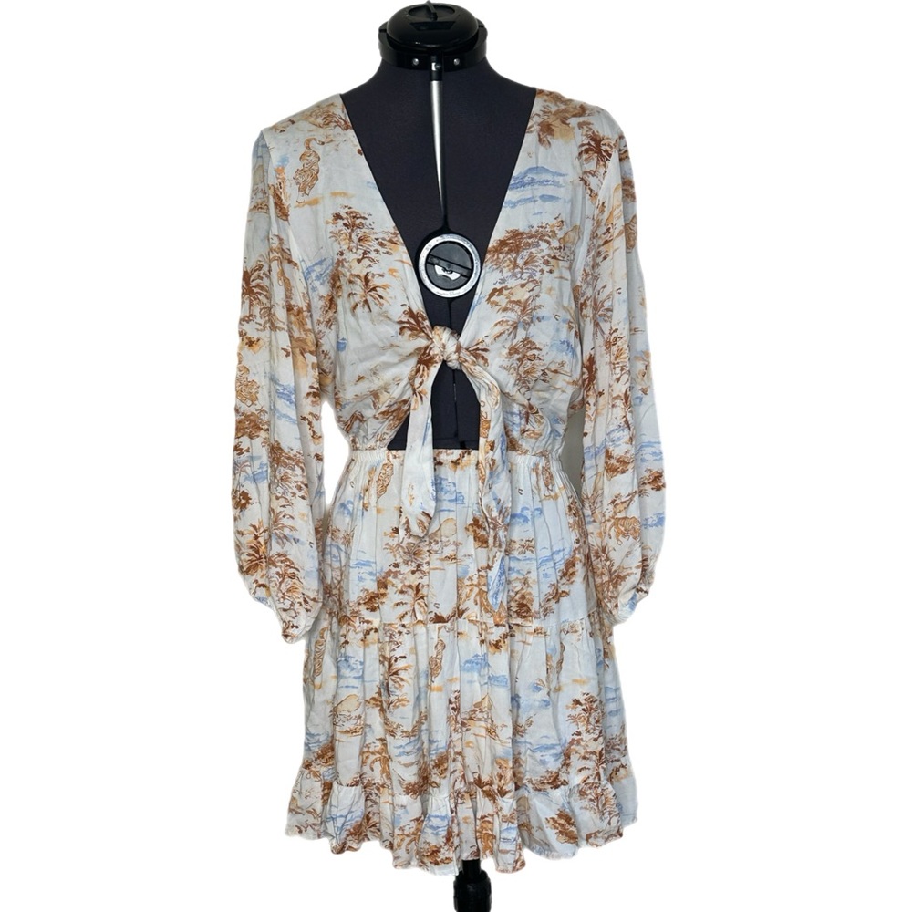 Anthropologie L Space Stay Golden Cover-Up Mini Dress View 2